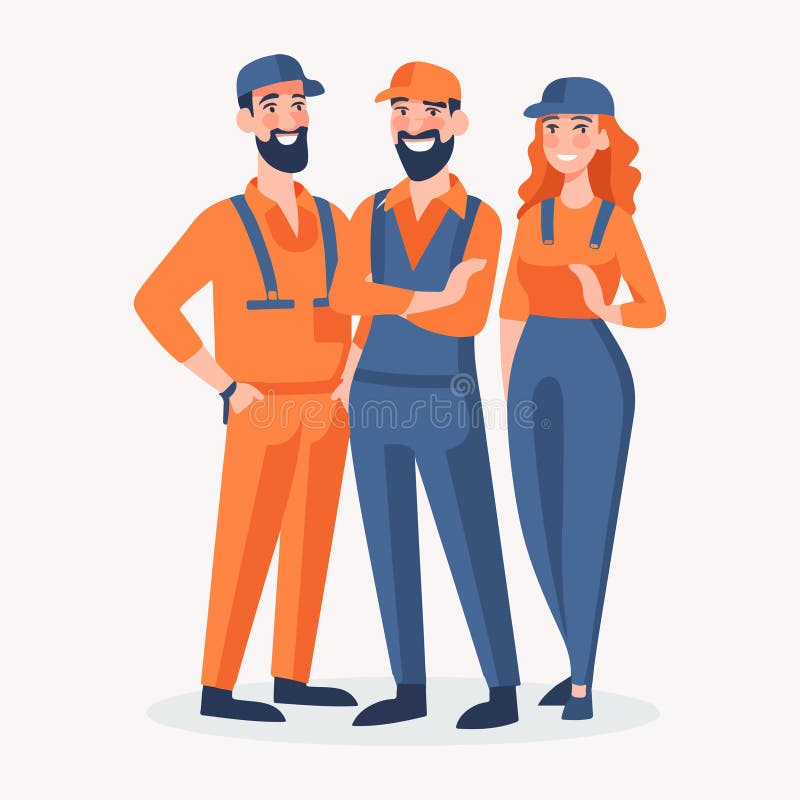 Group of Young Friendly People. Man and Woman Professionals Vector