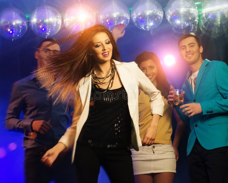 Group of Young Friends at Night Club Stock Photo - Image of cheerful ...