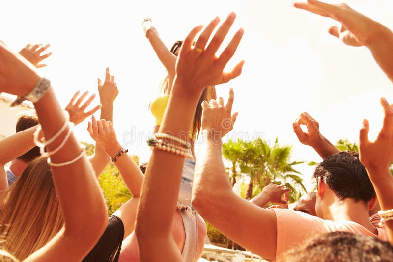 Group Of Young People Enjoying Outdoor Music Festival royalty free stock image Group Of Young People Enjoying Outdoor Music Festival royalty free stock image