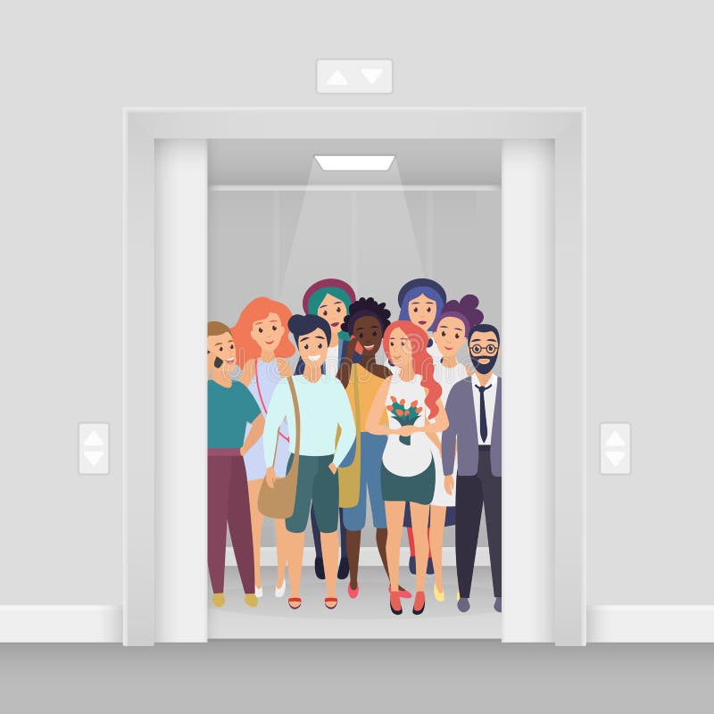 Crowded Elevator Stock Illustrations 37 Crowded Elevator Stock