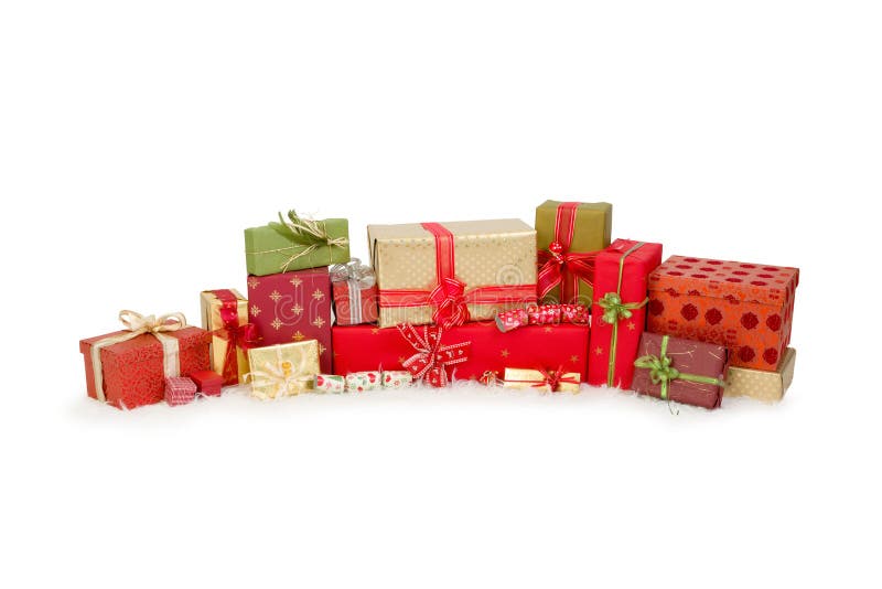 Groupe de cadeaux de Noël photographie stock
