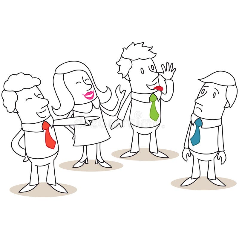 Groupe de gens d'affaires intimidant le collègue illustration stock Groupe de gens d'affaires intimidant le collègue illustration stock