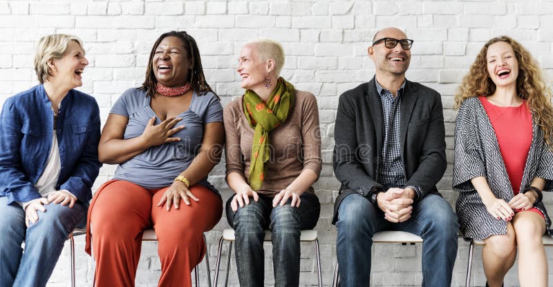 Groupe de personnes divers le concept se reposant d'unité de la Communauté photos stock