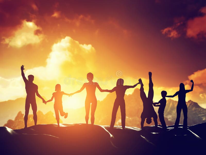 Groupe de personnes heureux, amies, famille ayant l'amusement ensemble image stock