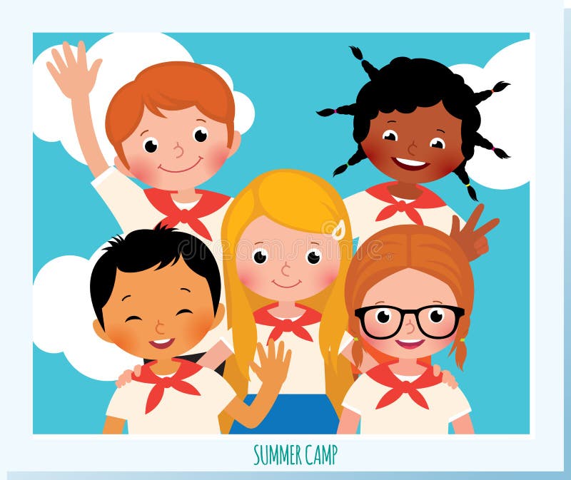 Groupe de photo d'enfants heureux de nationalitie différent illustration de vecteur Groupe de photo d'enfants heureux de nationalitie différent illustration de vecteur