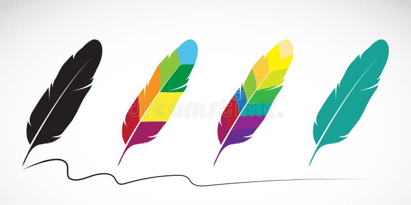 Vector group of feathers on white background. Vector group of feathers on white background