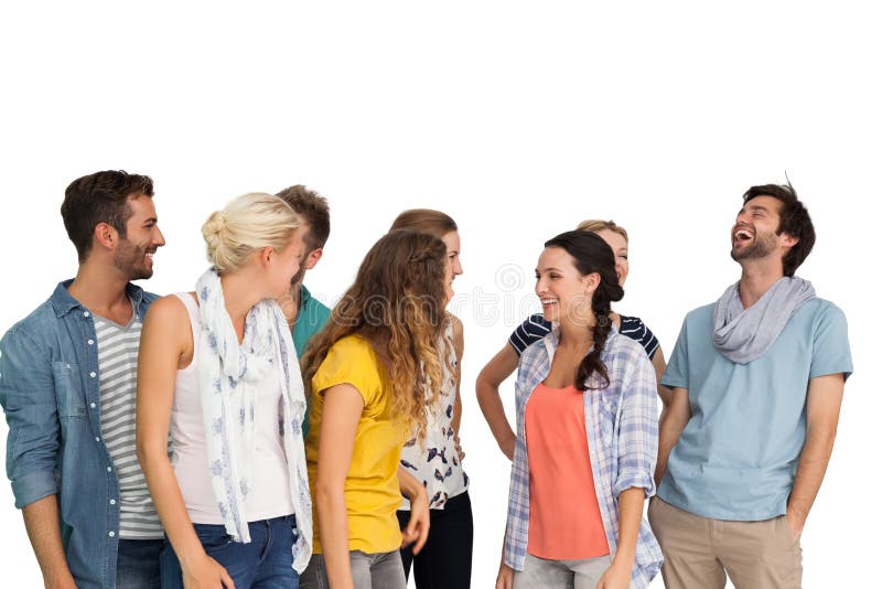 Groupe des jeunes heureux en passant habillés photos stock Groupe des jeunes heureux en passant habillés photos stock