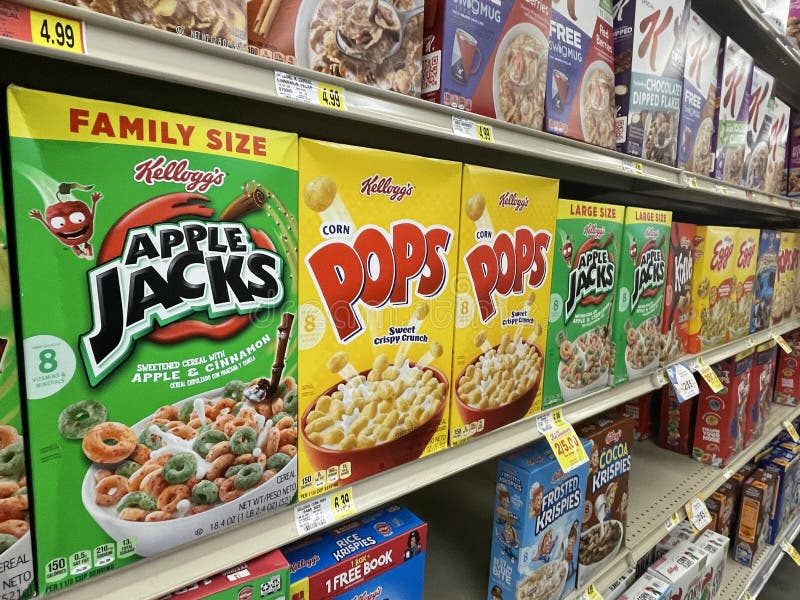 IGA Retail Grocery Store Cereal Section Prices Kelloggs Brands