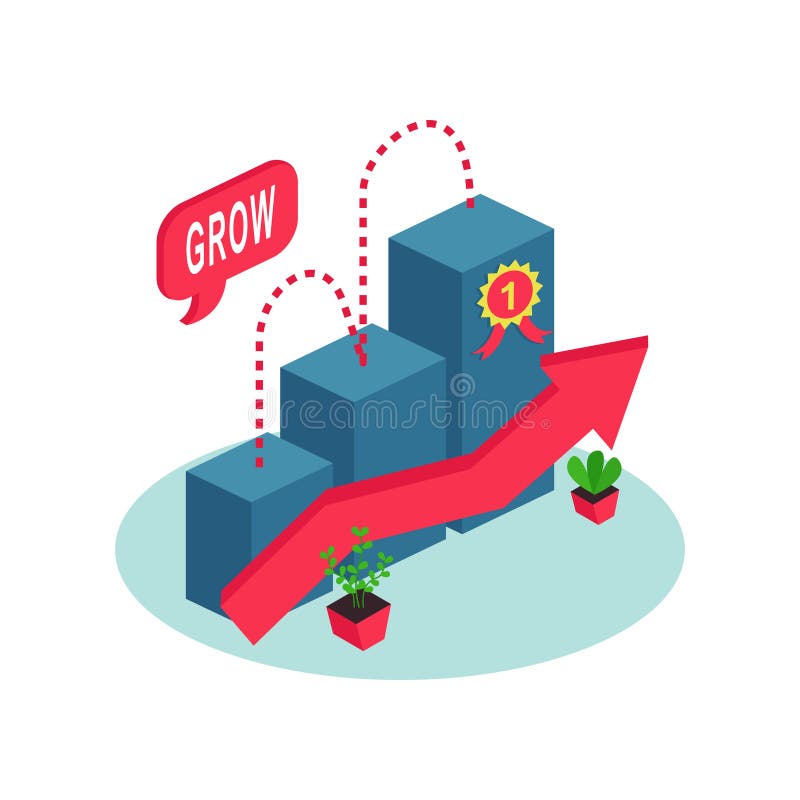 Grow Strategy Concept Flat Illustration Stock Vector Illustration of
