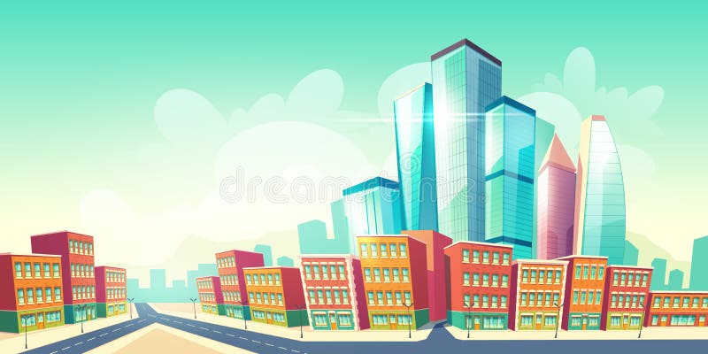 Modern city development cartoon vector concept