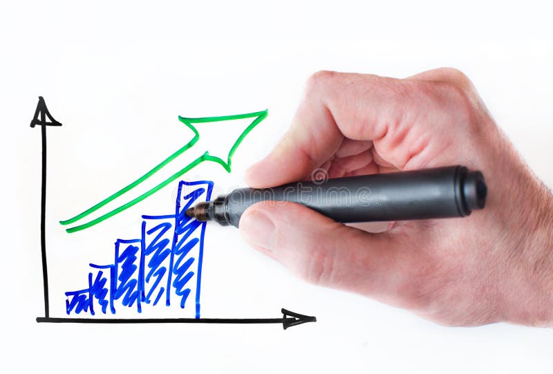 Growing graph stock image