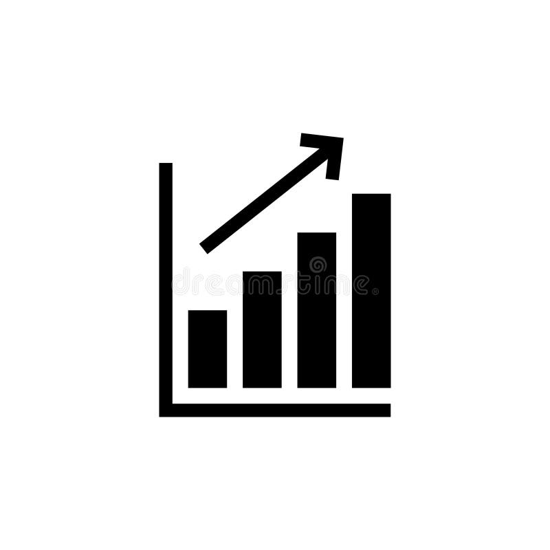 Growing graph Icon isolated on white background. Chart icon. Graph Icon in trendy flat style isolated on white background royalty free illustration