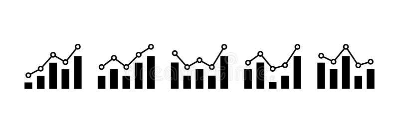 Growing Graph Vector Icons Set. Progress Bar, Chart Increase Profit ...