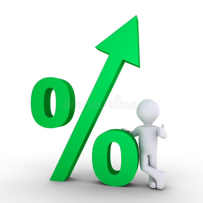 Growing percentage and a person royalty free illustration