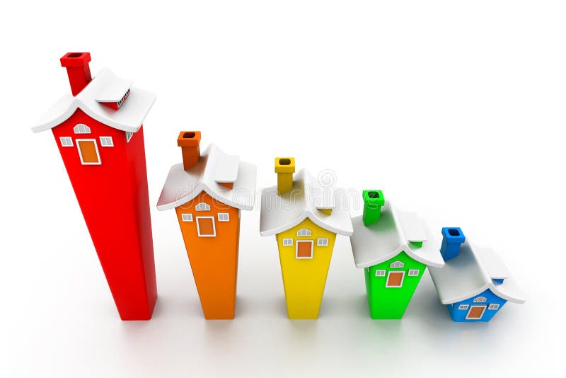 Growing Real Estate sales stock illustration. Illustration of falling