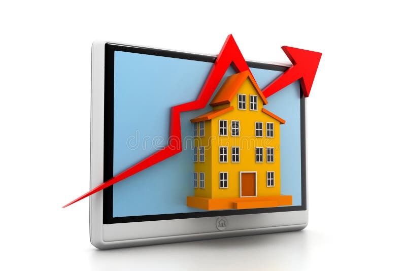Growing Real Estate sales stock illustration. Illustration of falling