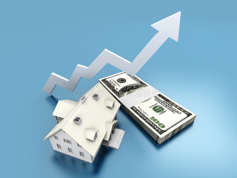 Growing Real Estate value stock illustration. Illustration of analyzing