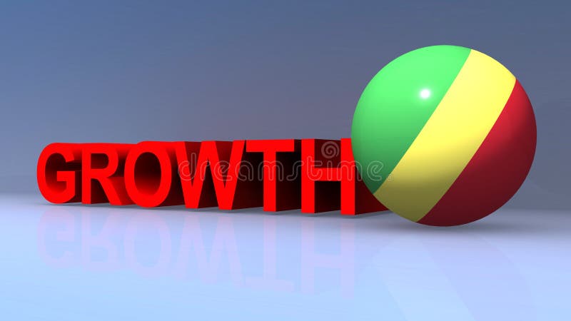 Growth with congo flag on blue royalty free illustration