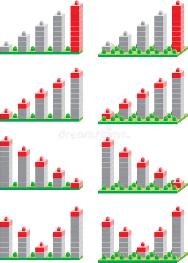 Growth and decrease stock vector. Illustration of column - 69377382