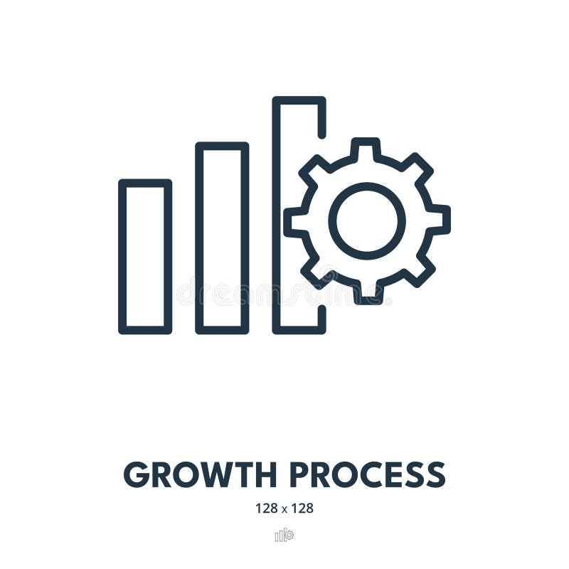 Growth Process Icon. Progress, Increase, Profit. Editable Stroke ...