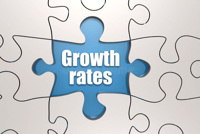 Growth Rates Word on Jigsaw Puzzle Stock Illustration Illustration of