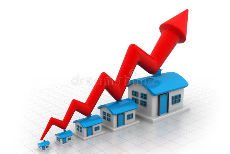 Growth in Real Estate Shown on Graph Stock Illustration Illustration
