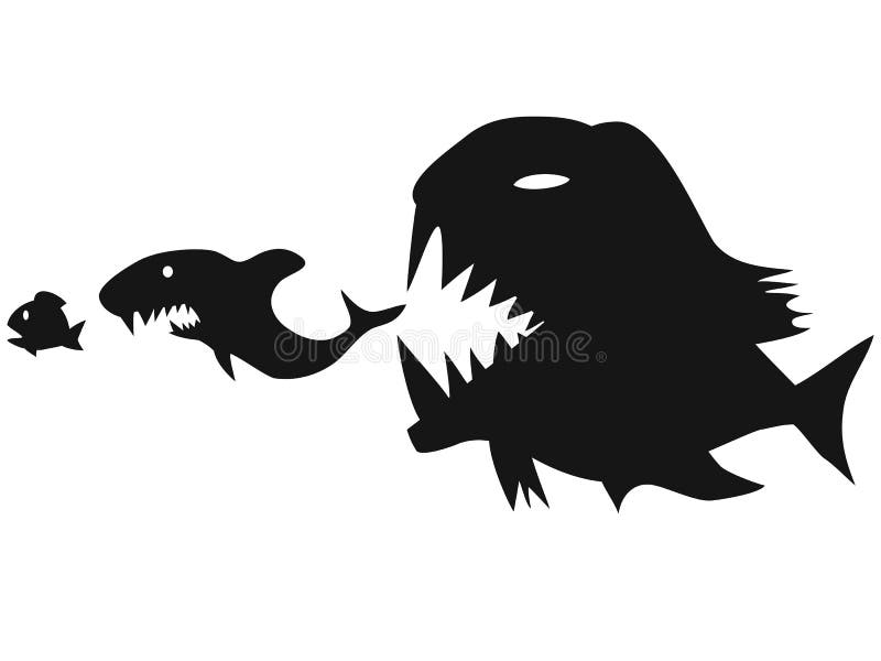Große Fische, die kleine Fische essen stock abbildung Große Fische, die kleine Fische essen stock abbildung