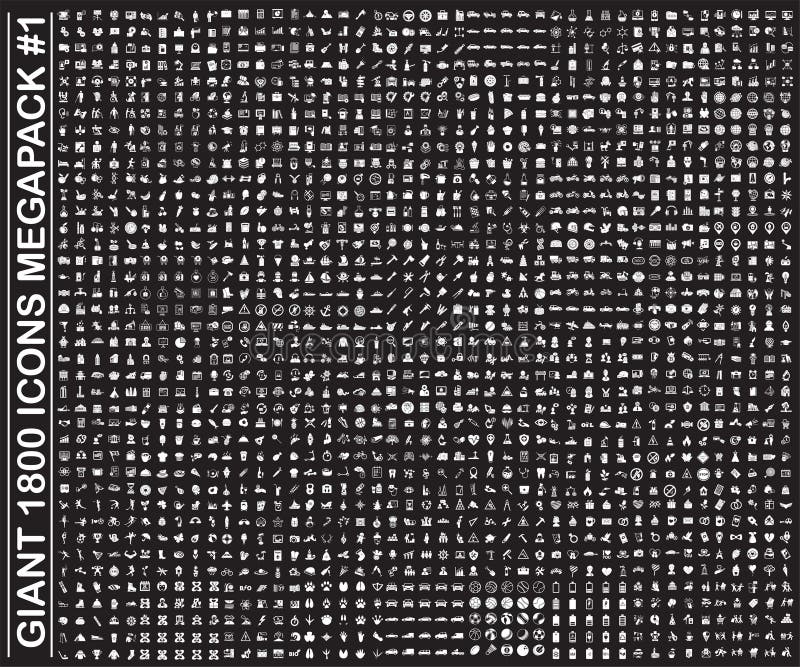 Gro? e 1800 Ikonen eingestellt auf Hintergrund f? r Grafik und Webdesign Einfaches Vektorzeichen Internet-Konzeptsymbol f? r Website vektor abbildung