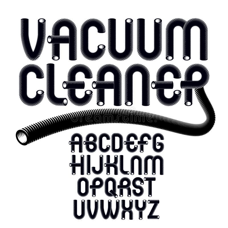Vector upper case modern alphabet letters set. Funky rounded font, typescript for use in logo creation. Made with industrial hose, 3d cylinder tube design. Vector upper case modern alphabet letters set. Funky rounded font, typescript for use in logo creation. Made with industrial hose, 3d cylinder tube design.