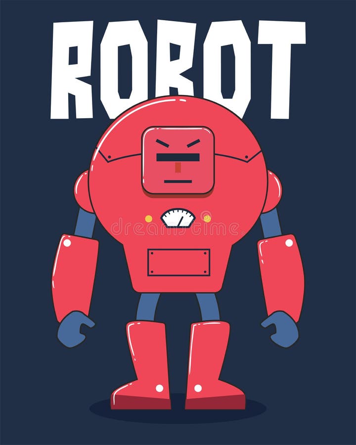 Große rote Roboter-Illustration stock abbildung