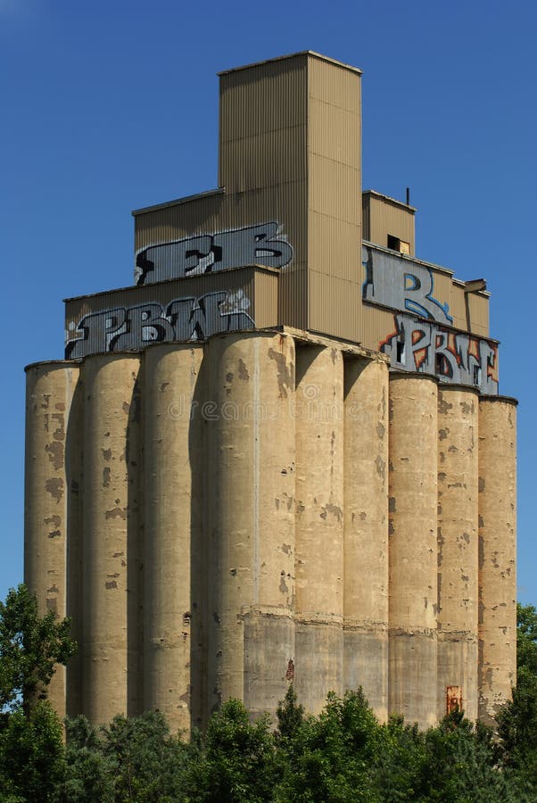 Old structure with silos. Location: port of Montreal, Canada. Old structure with silos. Location: port of Montreal, Canada.