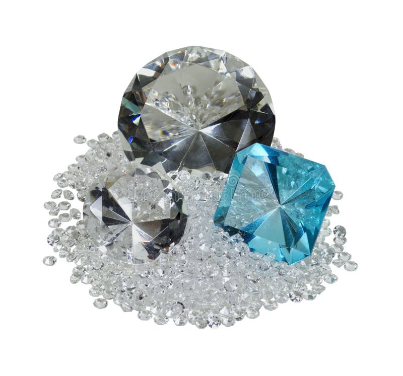 Große und kleine Diamanten und Edelstein
