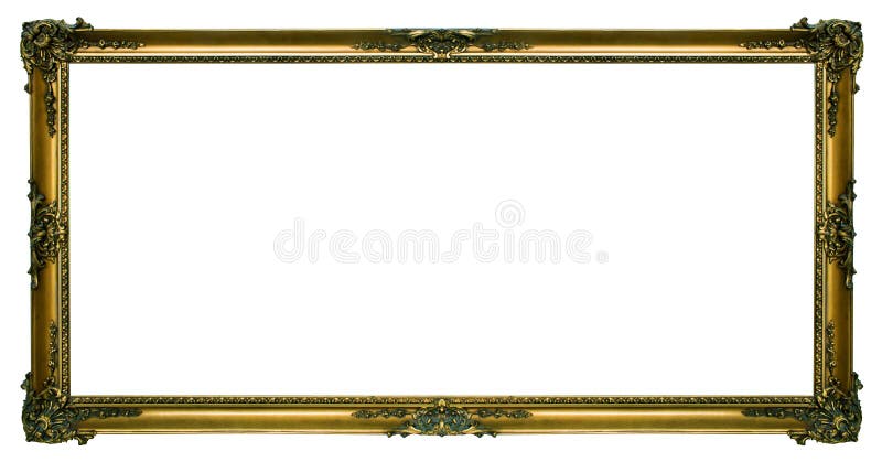 Großer Goldlandschaftsbilderrahmen stockbild Großer Goldlandschaftsbilderrahmen stockbild
