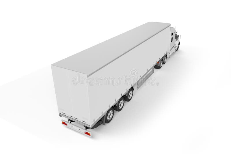 Großer LKW-Anhänger - auf weißem Hintergrund lizenzfreie abbildung Großer LKW-Anhänger - auf weißem Hintergrund lizenzfreie abbildung