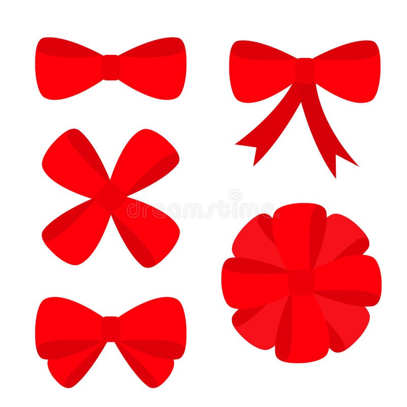 Großer roter Band Weihnachtsbogen-Ikonensatz Dekorationselement für giftbox Geschenk Flaches Design Weißer Hintergrund Getrennt vektor abbildung Großer roter Band Weihnachtsbogen-Ikonensatz Dekorationselement für giftbox Geschenk Flaches Design Weißer Hintergrund Getrennt vektor abbildung