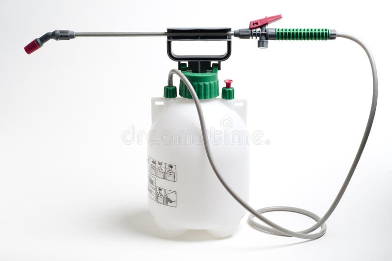 Großer Spraybehälter und -düse stockbilder Großer Spraybehälter und -düse stockbilder