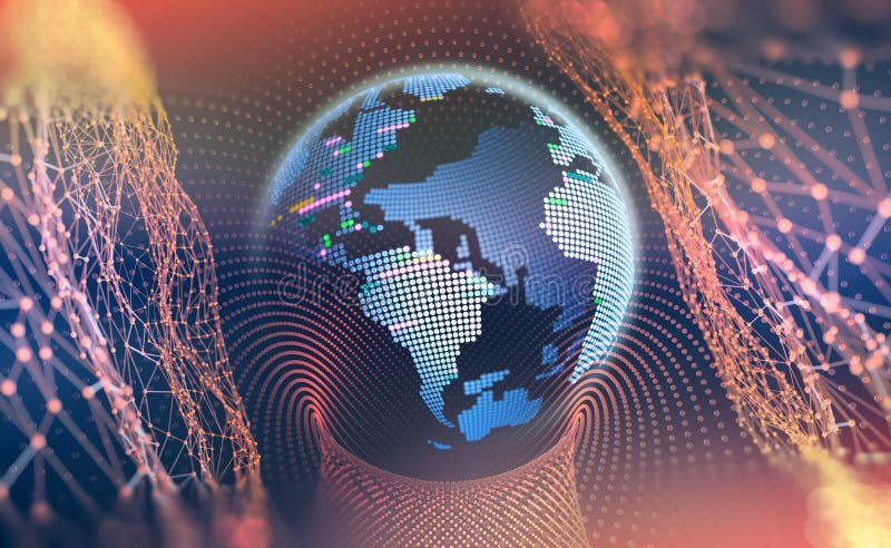 Großes Datenkonzept Cyberspaceplanet Grüße über der Welt lizenzfreie abbildung Großes Datenkonzept Cyberspaceplanet Grüße über der Welt lizenzfreie abbildung