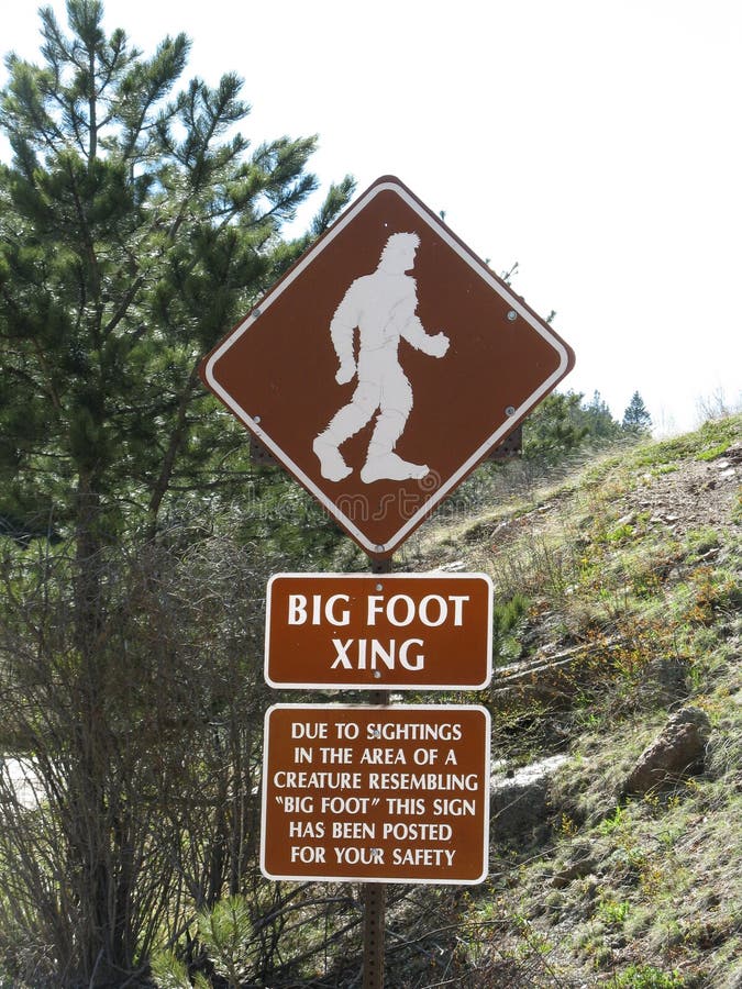 Closeup of big foot crossing sign. Closeup of big foot crossing sign