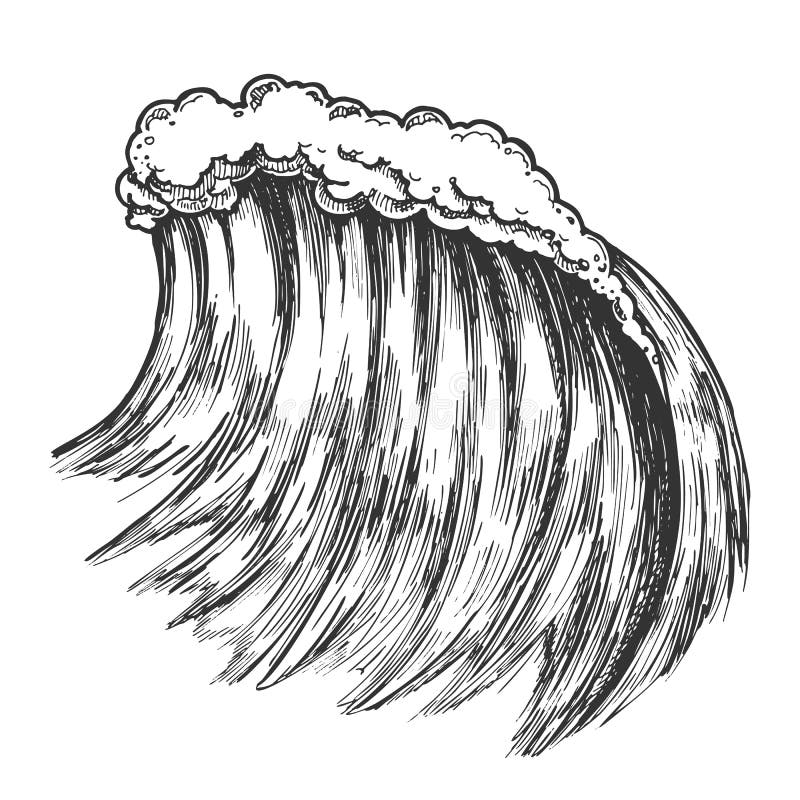 Großes schäumendes tropisches Meer Marine Wave Storm Vector lizenzfreie abbildung Großes schäumendes tropisches Meer Marine Wave Storm Vector lizenzfreie abbildung