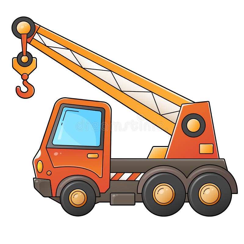 Gru a carrello grande. veicoli da costruzione. colorata illustrazione vettoriale per bambini royalty illustrazione gratis