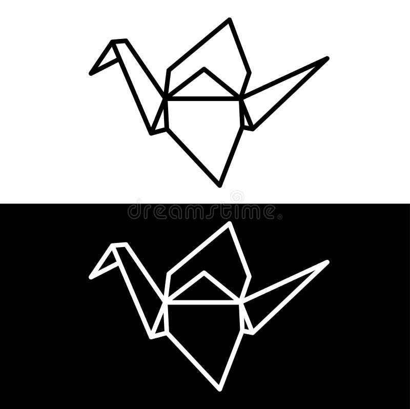 Gru di carta di Origami illustrazione di stock Gru di carta di Origami illustrazione di stock