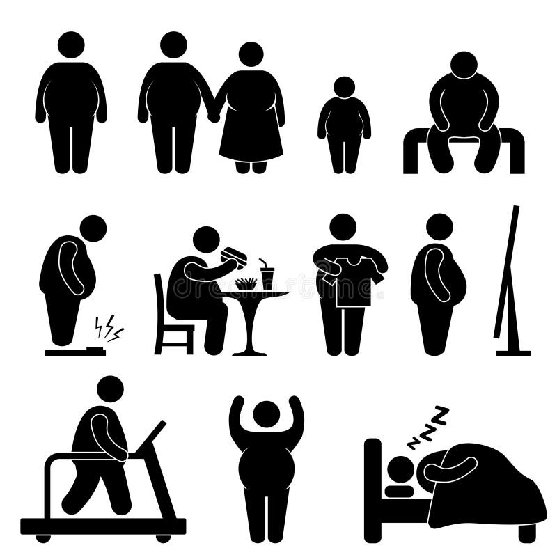 Gruby Mężczyzna Otyłości Nadwaga Piktogram ilustracja wektor Gruby Mężczyzna Otyłości Nadwaga Piktogram ilustracja wektor