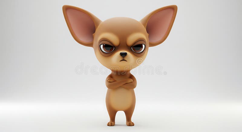 Grumpy Chihuahua : Un Pup di fumetti 3D illustrazione vettoriale