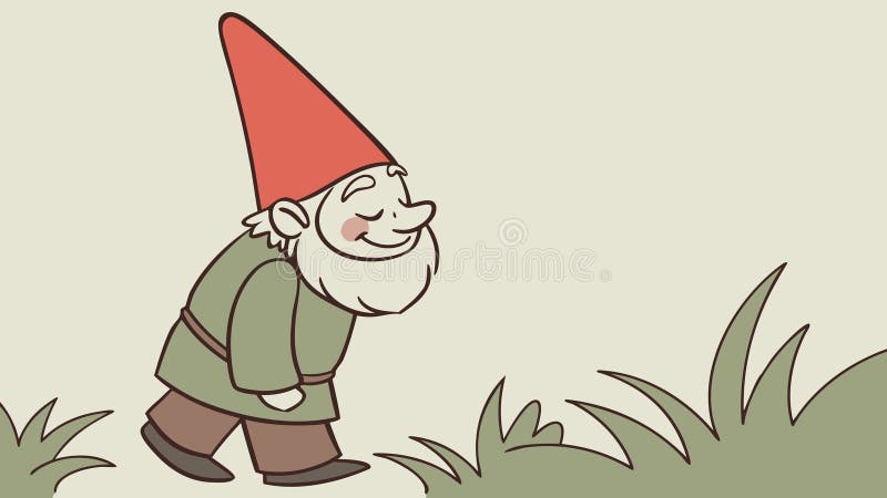 A grumpy or tired garden gnome character in a funny vector illustration. vector design Generative AI stock illustration