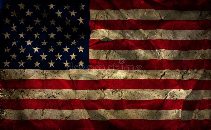 Grunge American Flag Background Stock Illustration - Illustration of