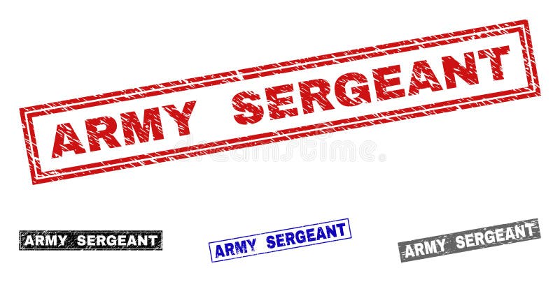 Grunge ARMY SERGEANT Scratched Rectangle Watermarks royalty free illustration