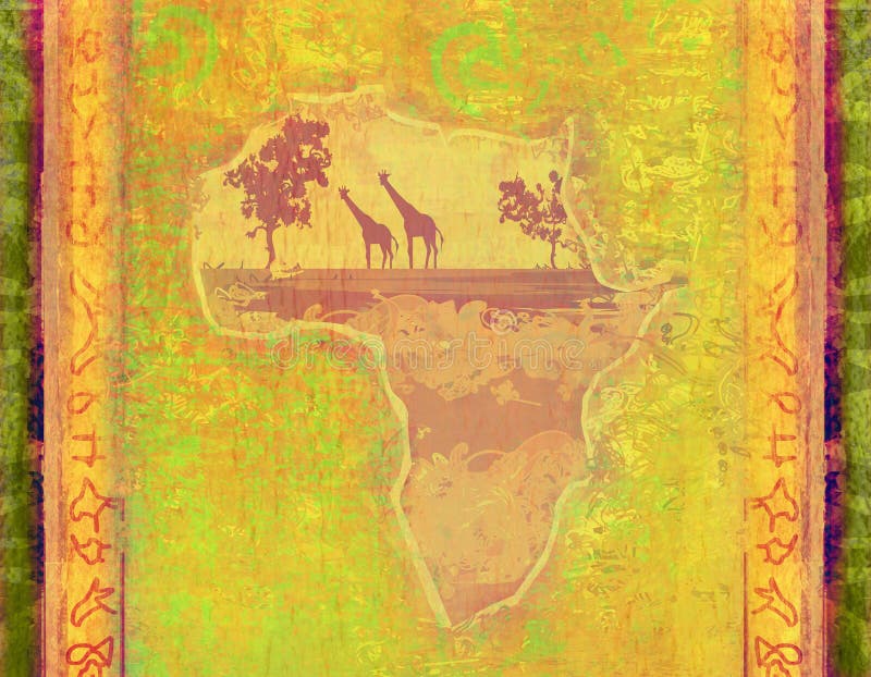 Grunge background with African continent