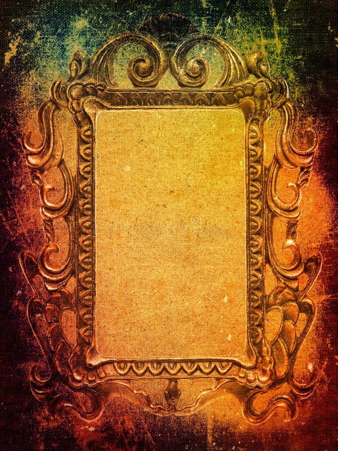 Grunge Background with Ancient Frame Stock Image - Image of symbol