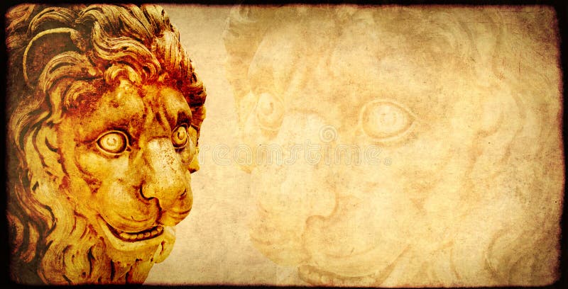 Lion And Symmetric Tribals Stock Photo, Picture and Royalty Free Image.  Image 14096850.