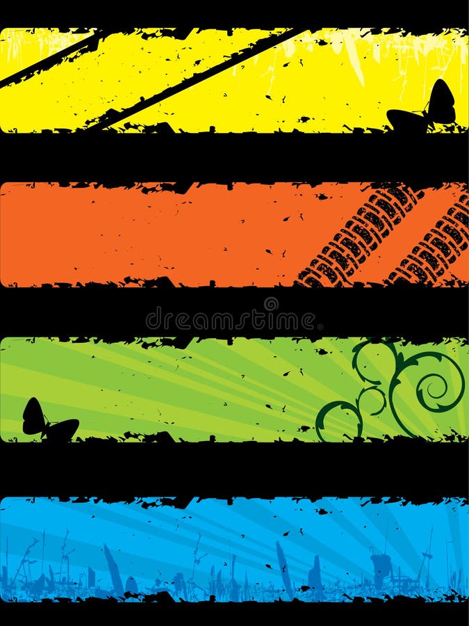 Grunge banner set stock vector. Illustration of tyre, wallpaper - 6036836